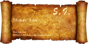 Staub Ida névjegykártya